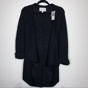 Black Oversized Alpaca Knit Cardigan Brochu Walker OS